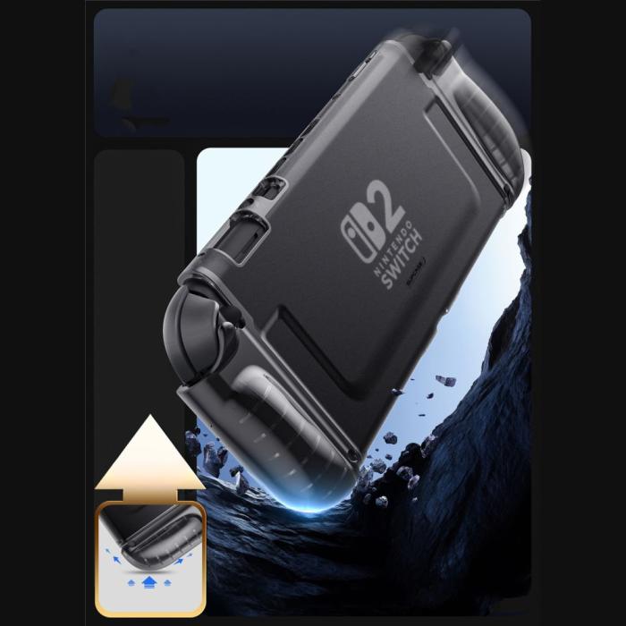 Bild 4, Supcase Nintendo Switch 2 Skal Crystal Case Frost Black