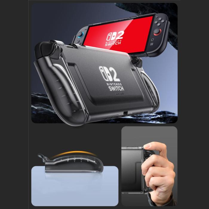 Bild 5, Supcase Nintendo Switch 2 Skal Crystal Case Frost Black