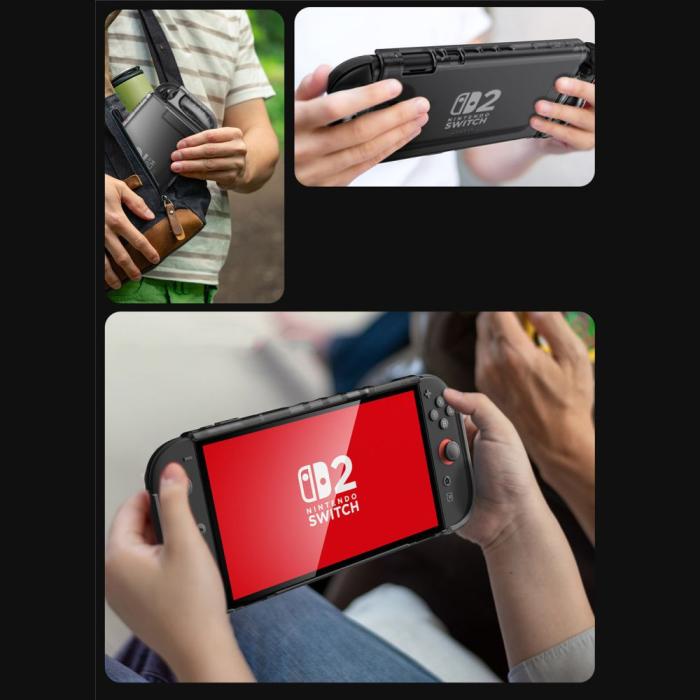 Bild 6, Supcase Nintendo Switch 2 Skal Crystal Case Frost Black