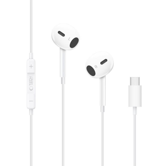 Bild 2, Tech-Protect In-Ear Hörlurar USB-C UltraBoost Vit