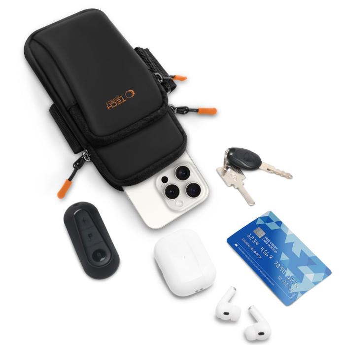 Bild 6, Tech-Protect Universalt Sportarmband Svart / Orange