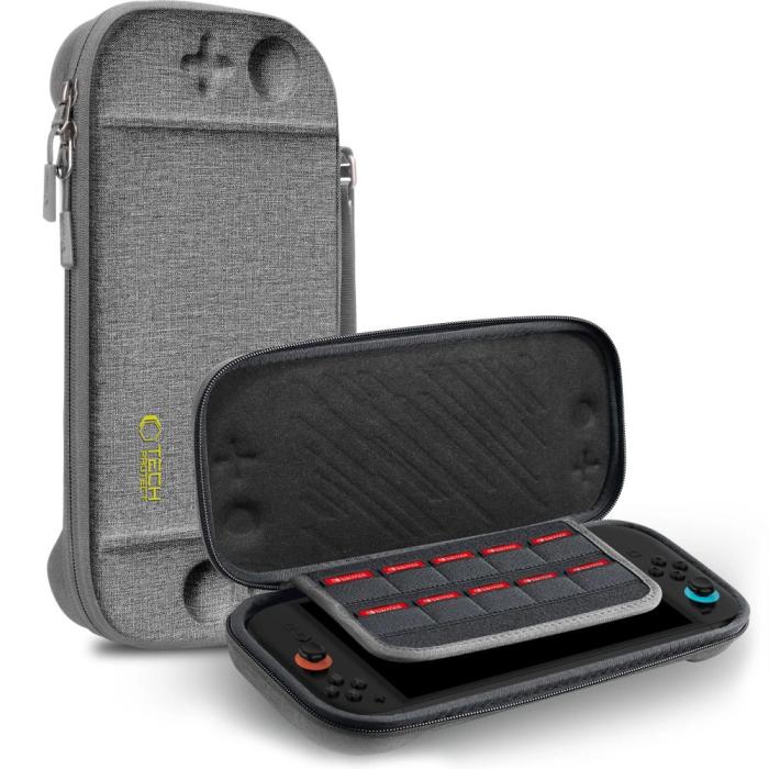 Bild 1, Tech-Protect Nintendo Switch 2 Förvaringsväska Slim Pouch Grå