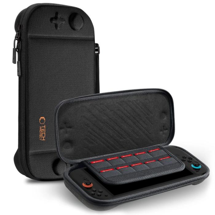 Bild 1, Tech-Protect Nintendo Switch 2 Förvaringsväska Slim Pouch Svart