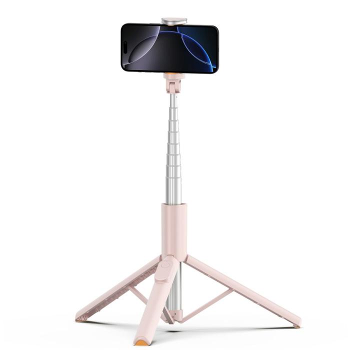 Bild 5, Tech-Protect 146 cm Bluetooth Selfiestick Tripod Rosa
