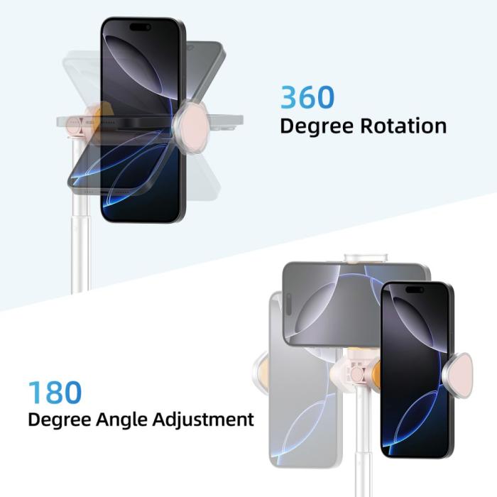 Bild 6, Tech-Protect 146 cm Bluetooth Selfiestick Tripod Rosa