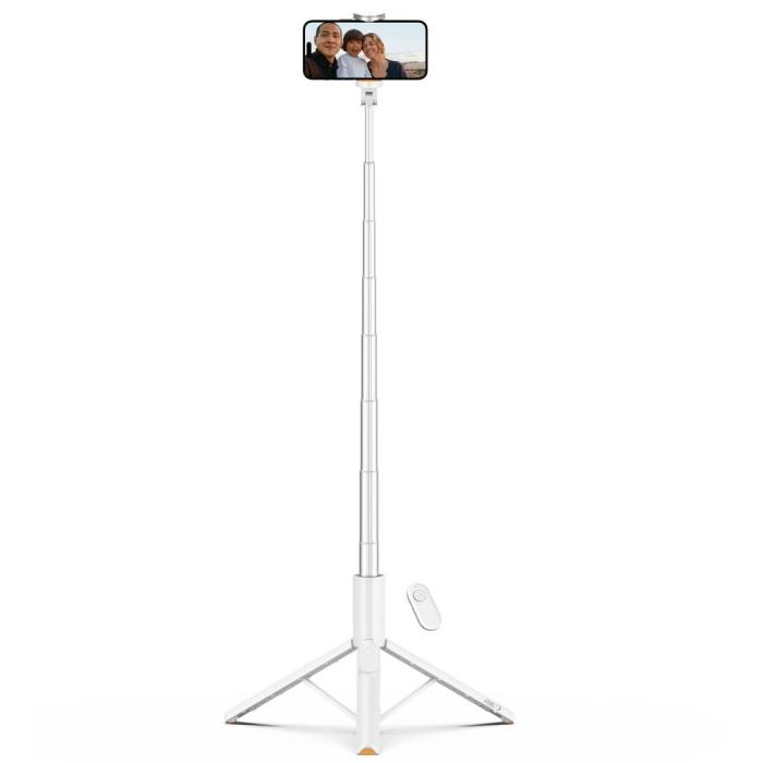 Bild 2, Tech-Protect 146 cm Bluetooth Selfiestick Tripod Vit