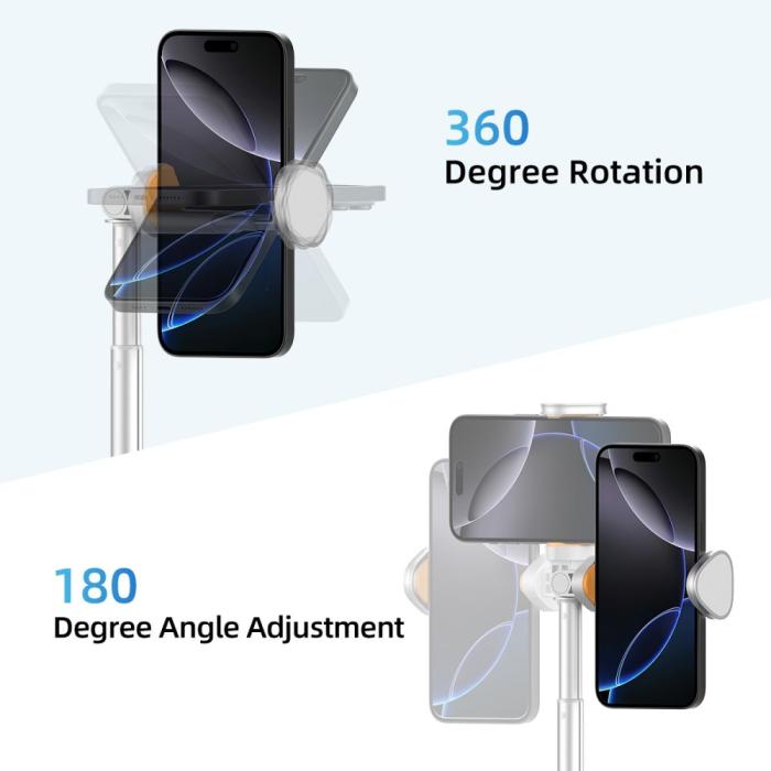 Bild 5, Tech-Protect 146 cm Bluetooth Selfiestick Tripod Vit