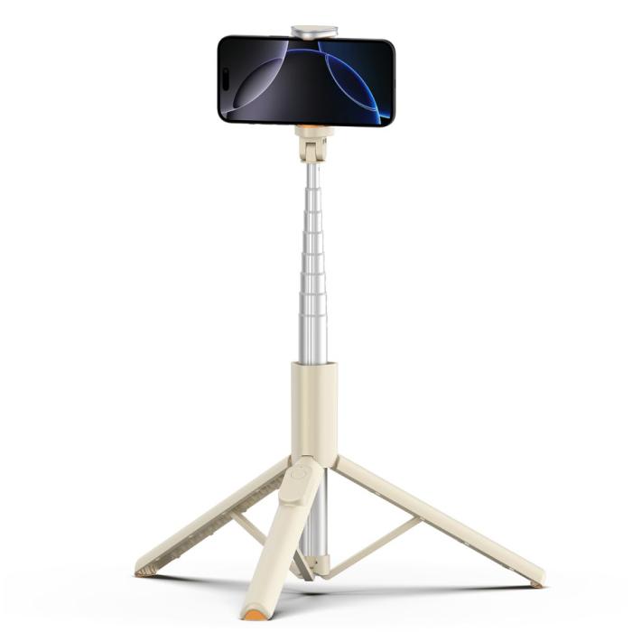 Bild 5, Tech-Protect 146 cm Bluetooth Selfiestick Tripod Beige