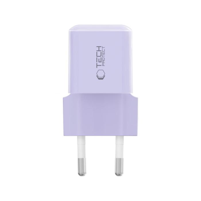 Bild 3, Tech-Protect 25W PD USB-C Väggladdare Baby Purple