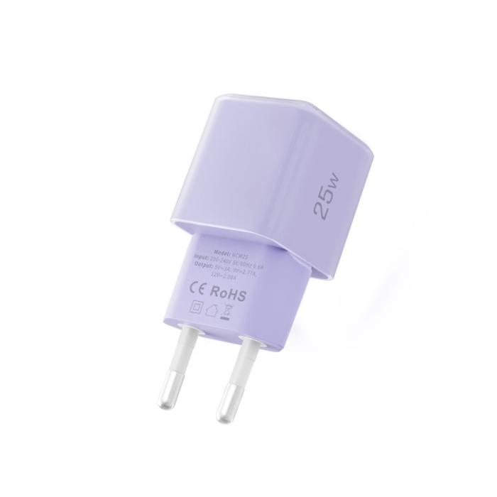 Bild 4, Tech-Protect 25W PD USB-C Väggladdare Baby Purple