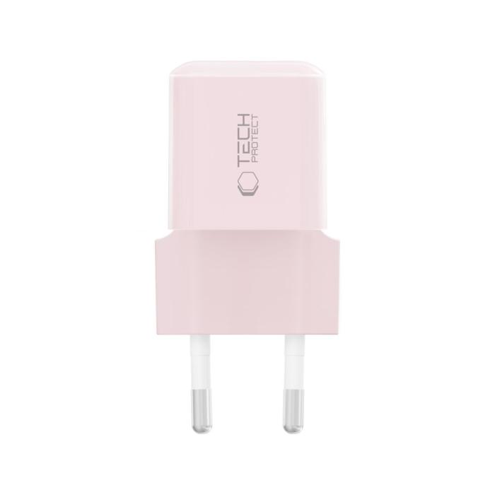 Bild 3, Tech-Protect 25W PD USB-C Väggladdare Baby Pink