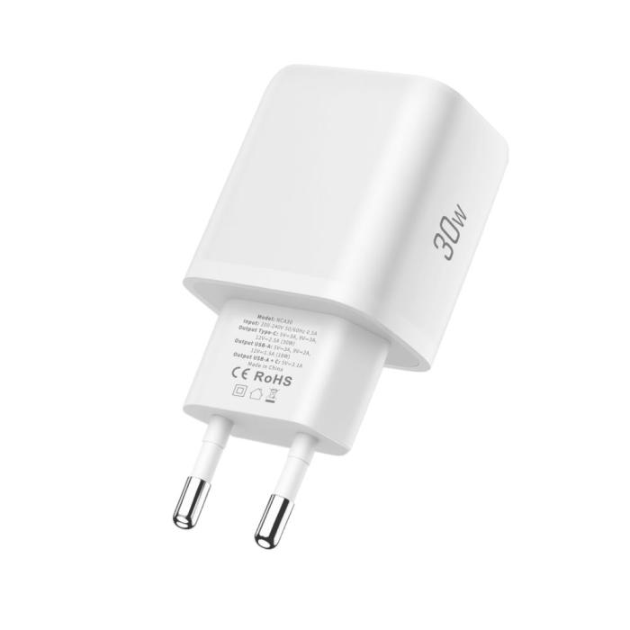 Bild 5, Tech-Protect 30W Väggladdare PD Inkl. USB-C - USB-C Kabel Vit