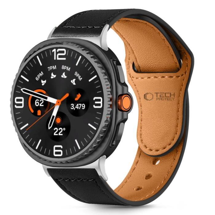 Bild 1, Tech-Protect Galaxy Watch 8 40/44/46 mm Armband LeatherFit Svart