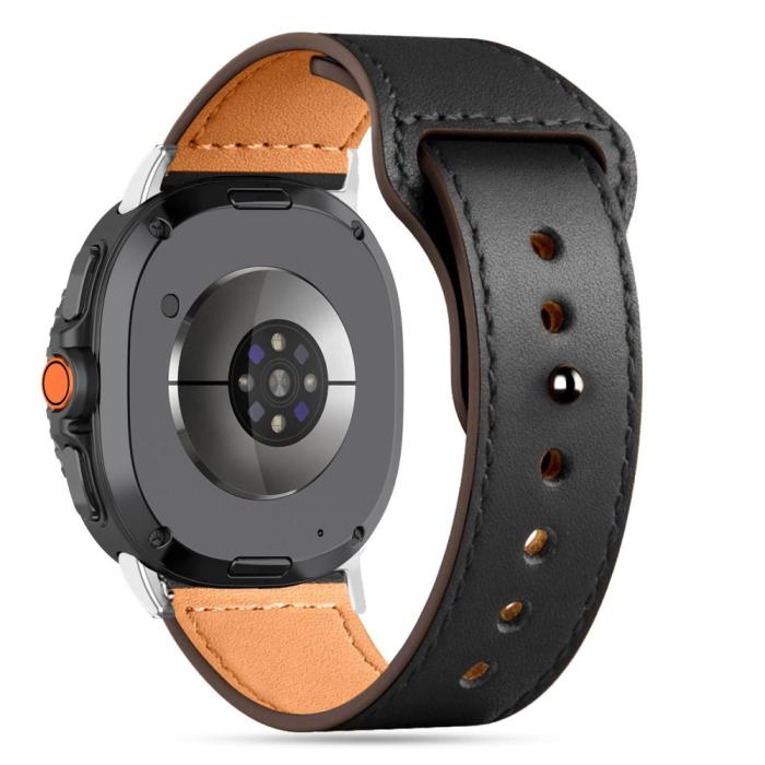 Bild 2, Tech-Protect Galaxy Watch 8 40/44/46 mm Armband LeatherFit Svart