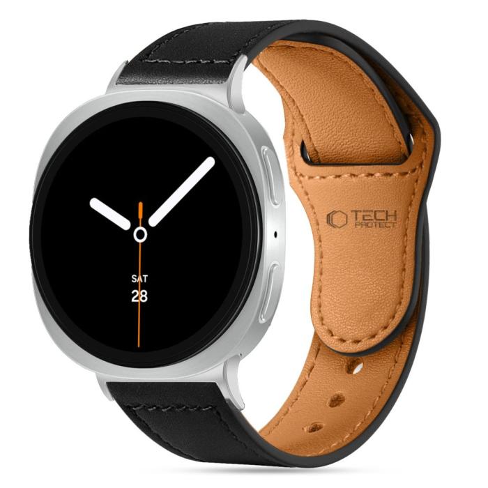 Bild 3, Tech-Protect Galaxy Watch 8 40/44/46 mm Armband LeatherFit Svart