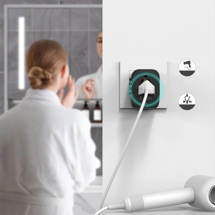 Bild 5, Tech-Protect Reseadapter EU / UK / US / AU Svart