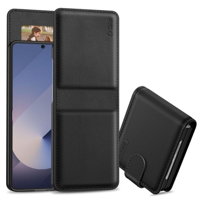 Bild 1, Tech-Protect Galaxy Z Flip 7 FE / Flip 6 Fodral Läder Svart