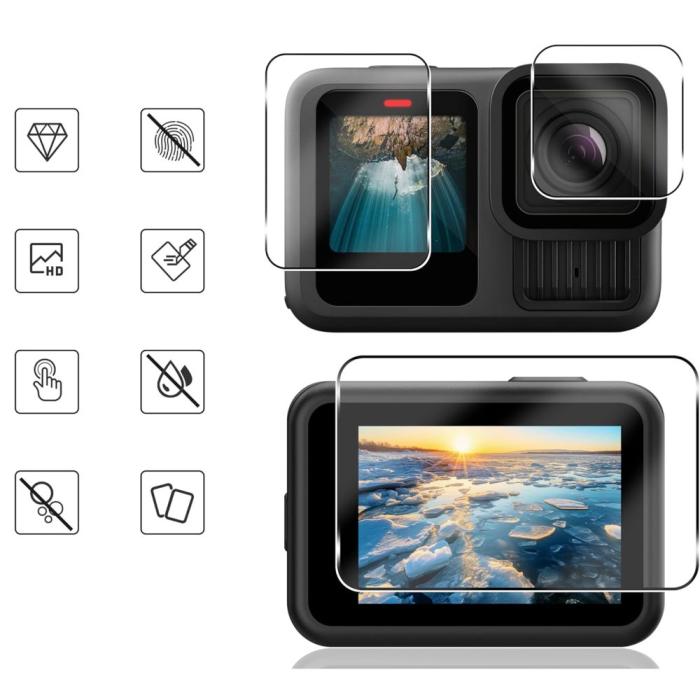 Bild 2, Tech-Protect GoPro Hero 12/11/10/9 2-PACK Skärmskydd GlassFit+
