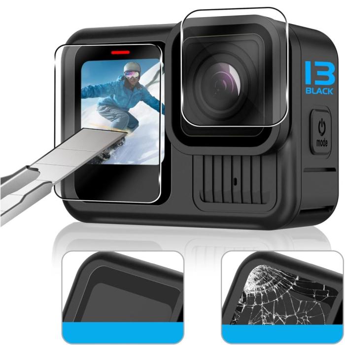 Bild 3, Tech-Protect GoPro Hero 12/11/10/9 2-PACK Skärmskydd GlassFit+