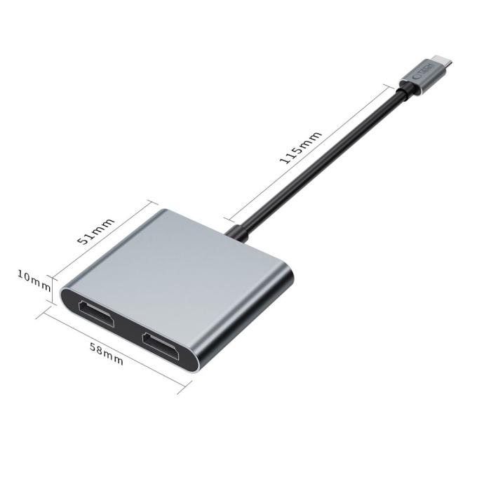 Bild 4, Tech-Protect 4in1 USB-C Hub USB-C / USB-A / HDMI / Space Grey
