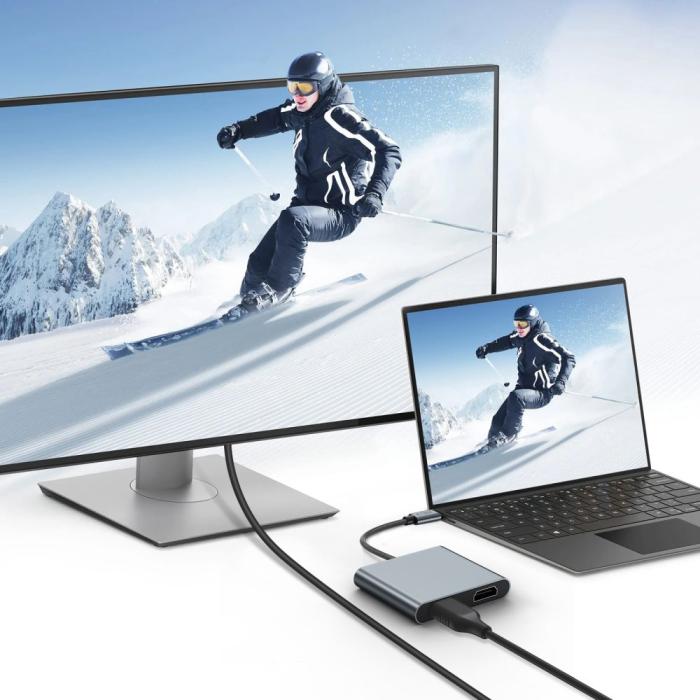 Bild 5, Tech-Protect 4in1 USB-C Hub USB-C / USB-A / HDMI / Space Grey