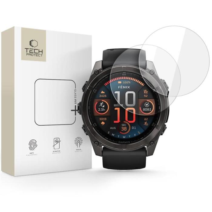 Bild 1, Tech-Protect Garmin Fenix 8 51 mm 2-PACK Skärmskydd GlassFit+