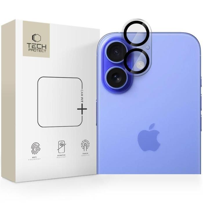 Bild 1, Tech-Protect iPhone 16 / 16 Plus Linsskydd CamFit+ Transparent