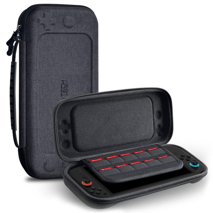 Bild 1, Tech-Protect Nintendo Switch 2 Förvaringsväska Hardpouch Grå