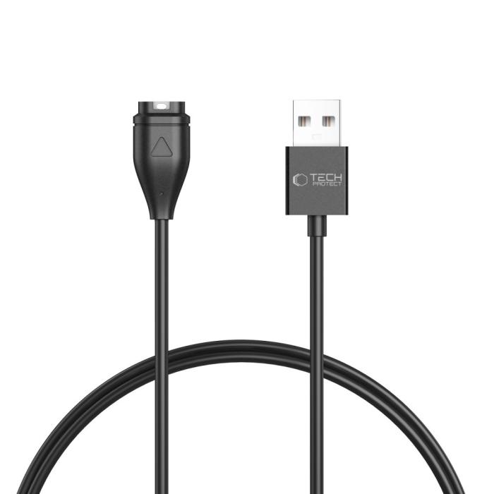 Bild 1, Tech-Protect 1m USB-A Garmin Watch Laddare UltraBoost Svart