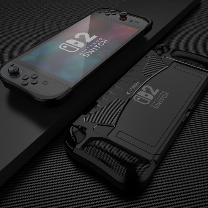 Bild 5, Tech-Protect Nintendo Switch 2 Skal Kickstand TPU Carbon Svart