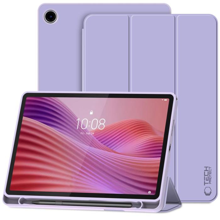Bild 1, Tech-Protect Lenovo Tab 10.1 Fodral SmartCase Pennhållare Violet