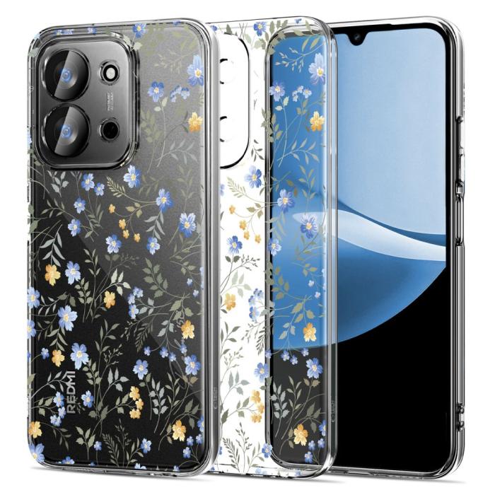 Bild 1, Tech-Protect Xiaomi Redmi 15C 5G Fodral Läder Spring Flowers