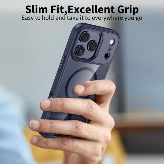 Bild 4, Tech-Protect iPhone 17 Pro Skal MagSafe MagMat Deep Blue / Clear