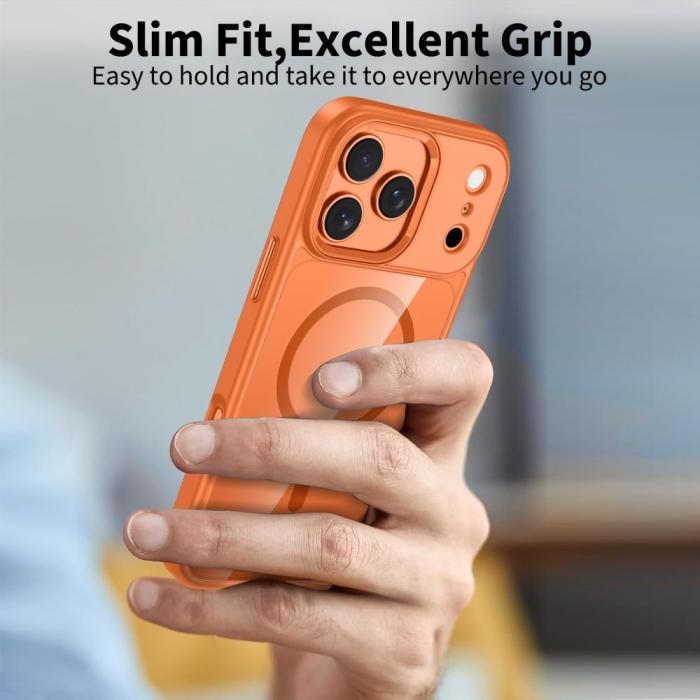 Bild 4, Tech-Protect iPhone 17 Pro Skal MagSafe MagMat Cosmic Orange/Clear