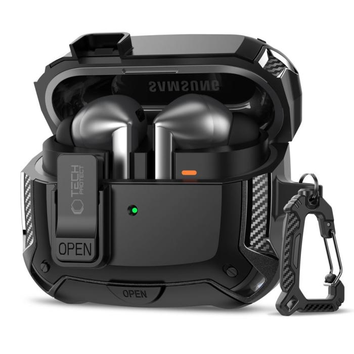 Bild 1, Tech-Protect Samsung Galaxy Buds 3 / 3 Pro / 3 FE Skal Corbonox Svart