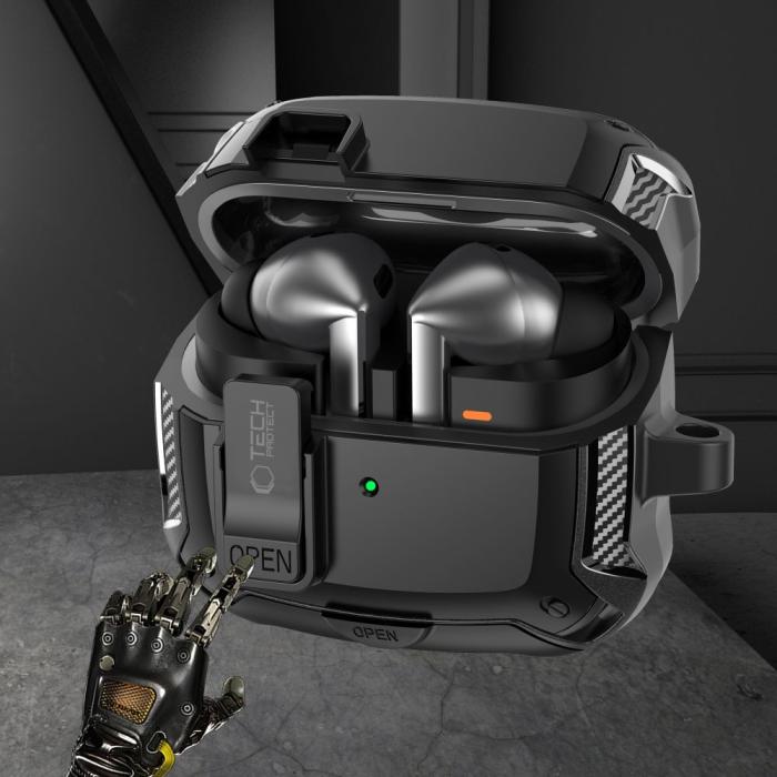 Bild 4, Tech-Protect Samsung Galaxy Buds 3 / 3 Pro / 3 FE Skal Corbonox Svart