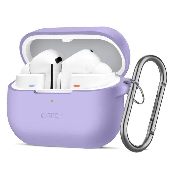 Bild 1, Tech-Protect Samsung Galaxy Buds 3 / 3 Pro / 3 FE Skal Silikon Hook Lavender