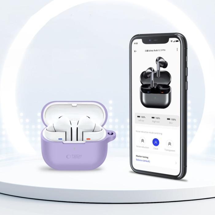 Bild 5, Tech-Protect Samsung Galaxy Buds 3 / 3 Pro / 3 FE Skal Silikon Hook Lavender