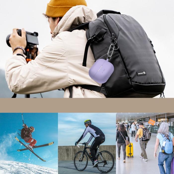 Bild 6, Tech-Protect Samsung Galaxy Buds 3 / 3 Pro / 3 FE Skal Silikon Hook Lavender