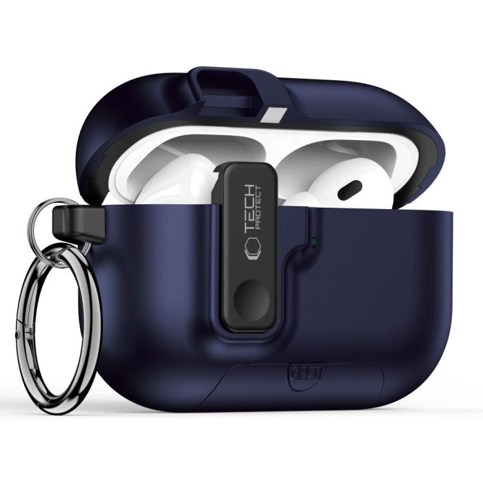 Bild 2, Tech-Protect AirPods Pro 3 Skal Slim Hook Navy Blue