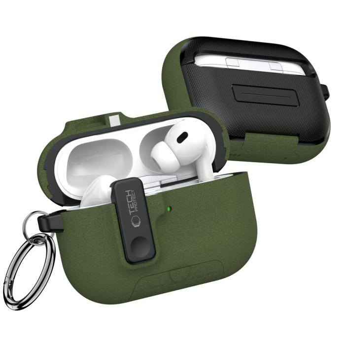 Bild 3, Tech-Protect AirPods Pro 3 Skal Slim Hook Olive Green