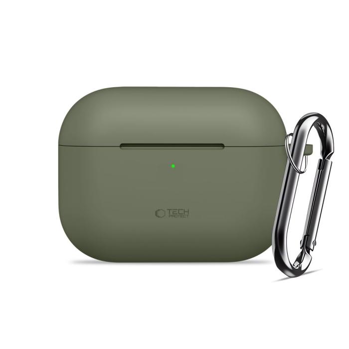 Bild 2, Tech-Protect AirPods Pro 3 Skal Silikon Hook Olive Green
