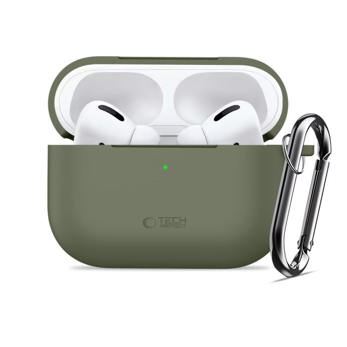 Bild 3, Tech-Protect AirPods Pro 3 Skal Silikon Hook Olive Green