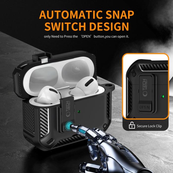 Bild 4, Tech-Protect AirPods Pro 3 Skal MagSafe Carbonox Svart