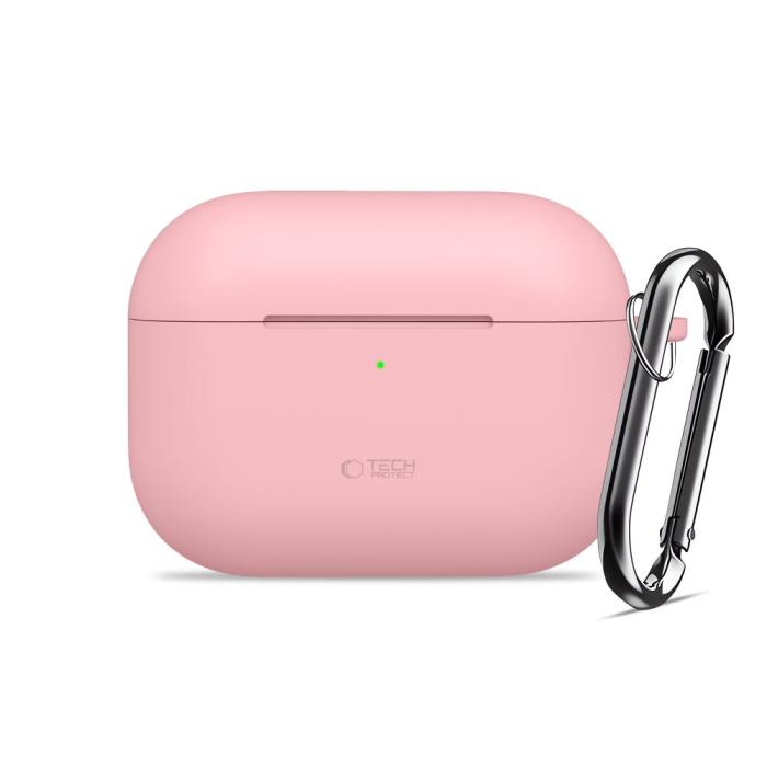 Bild 2, Tech-Protect AirPods Pro 3 Skal Silikon Hook Dusty Pink