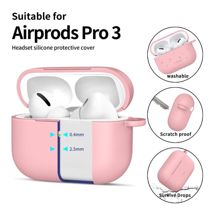 Bild 4, Tech-Protect AirPods Pro 3 Skal Silikon Hook Dusty Pink