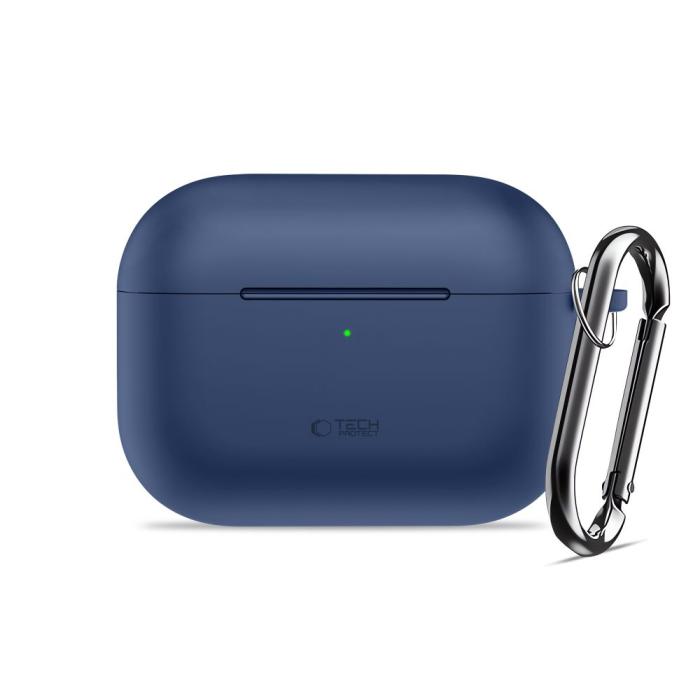Bild 2, Tech-Protect AirPods Pro 3 Skal Silikon Hook Navy Blue