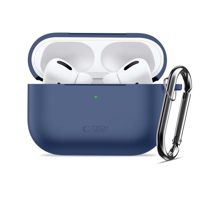 Bild 3, Tech-Protect AirPods Pro 3 Skal Silikon Hook Navy Blue