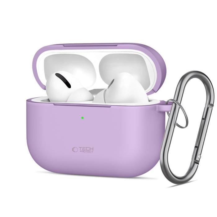 Bild 1, Tech-Protect AirPods Pro 3 Skal Silikon Hook Lavender