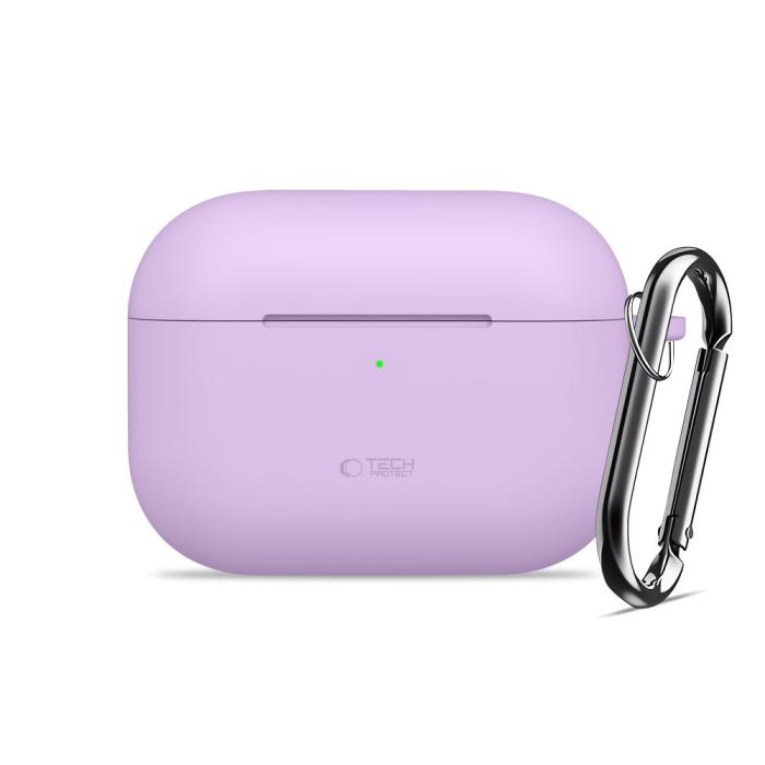 Bild 2, Tech-Protect AirPods Pro 3 Skal Silikon Hook Lavender